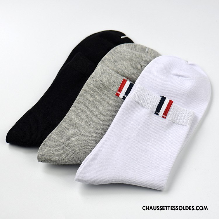 Chaussettes Mi Hautes Homme Gros Matelassé L'automne Absorber La Sueur Respirant Hiver Pure Blanc