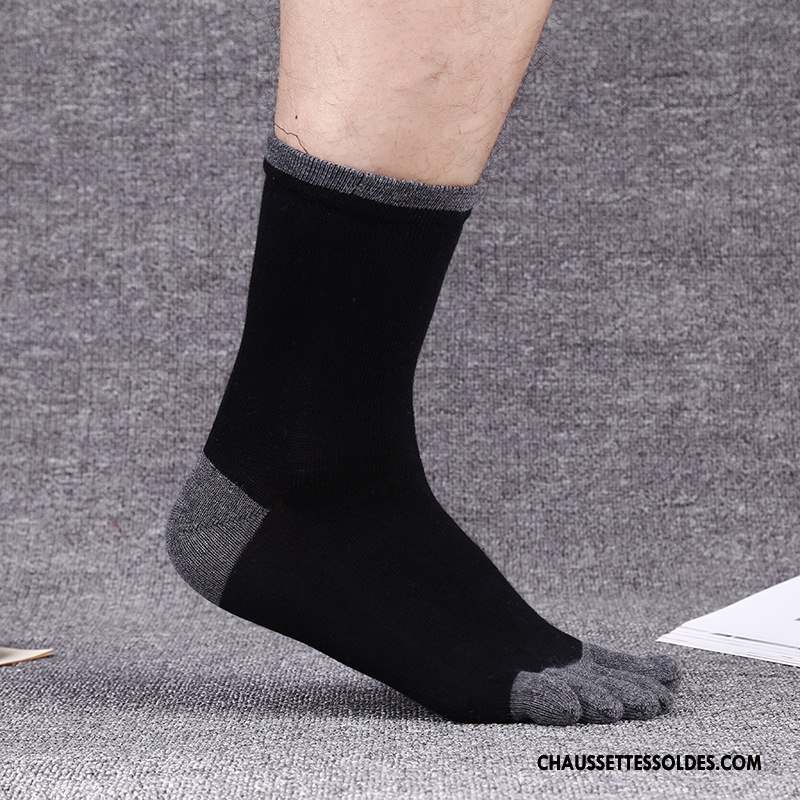 Chaussettes Mi Hautes Homme Hiver Antibactérien Coton Bio L'automne Longue Renforcé Noir
