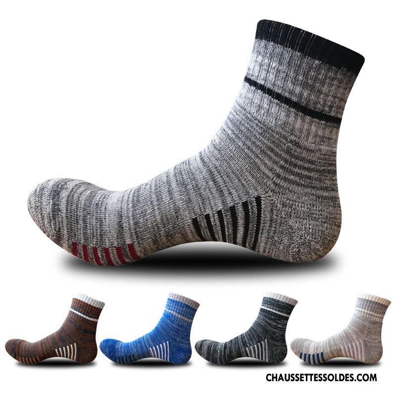 Chaussettes Mi Hautes Homme Hiver Le Nouveau Escalade L'automne Mouvement Renforcé Gris