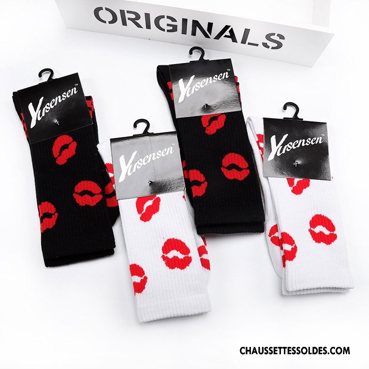 Chaussettes Mi Hautes Homme L'automne Lovers Chaussettes En Coton Milieu Hiver Le Nouveau Noir Rouge