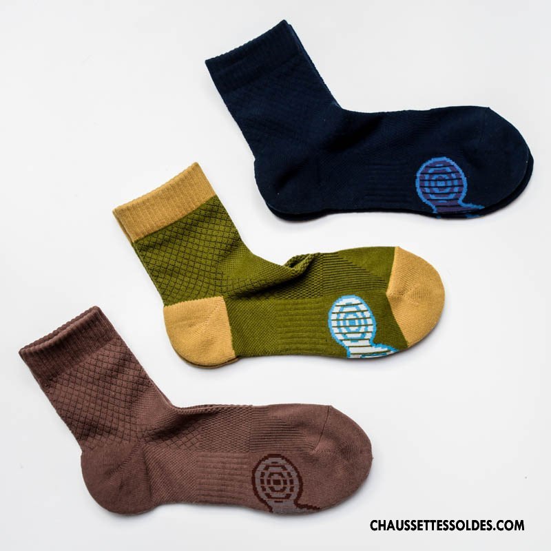 Chaussettes Mi Hautes Homme Le Nouveau Légèrement Running Yoga 100% Coton Renforcé Marron / Brun