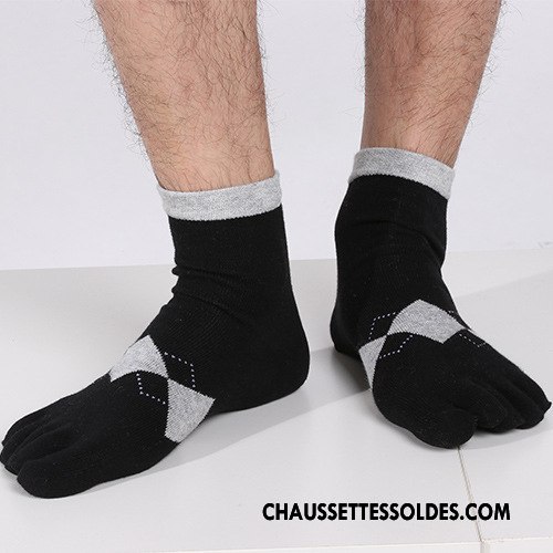 Chaussettes Mi Hautes Homme Livraison Gratuite Antibactérien Coton Bio 100% Coton Cinq Doigts Noir