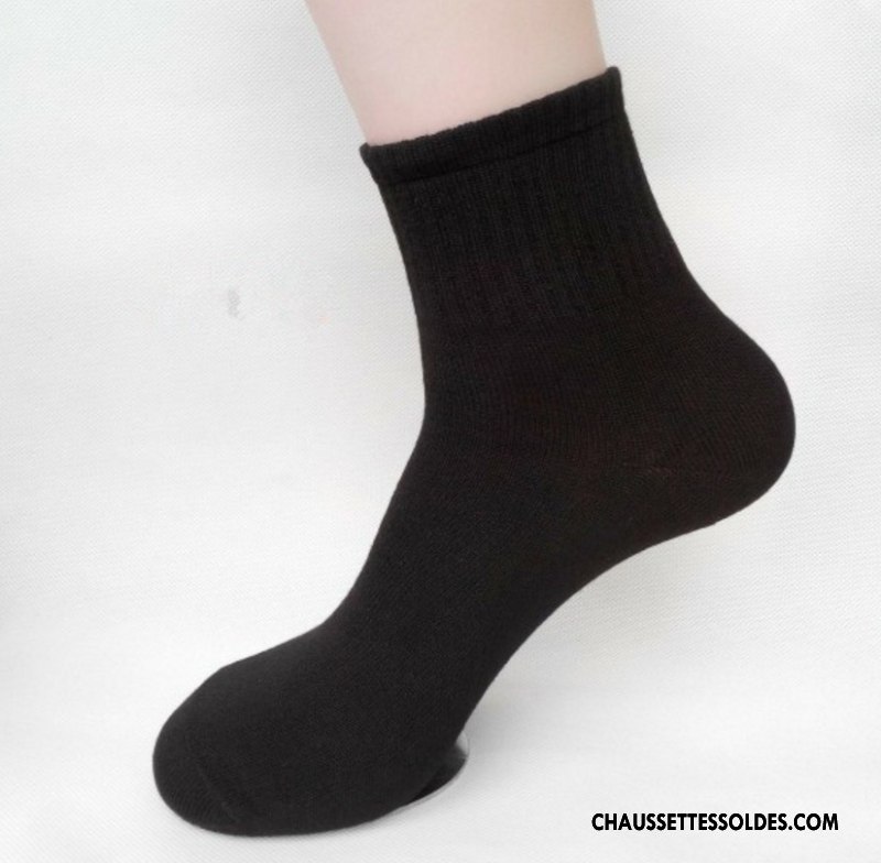Chaussettes Mi Hautes Homme Long Stock Hiver Milieu L'automne Mouvement Coton Bio Blanc Noir