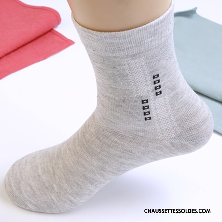 Chaussettes Mi Hautes Homme Longue De Travail Milieu Hiver L'automne Casual Gris