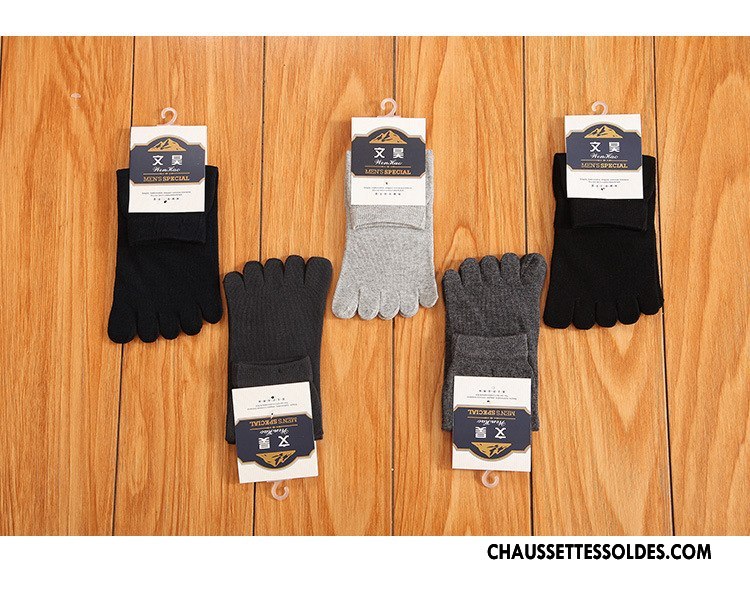 Chaussettes Mi Hautes Homme Légère Absorber La Sueur Été Milieu De Travail Chaussettes En Coton Pure Noir
