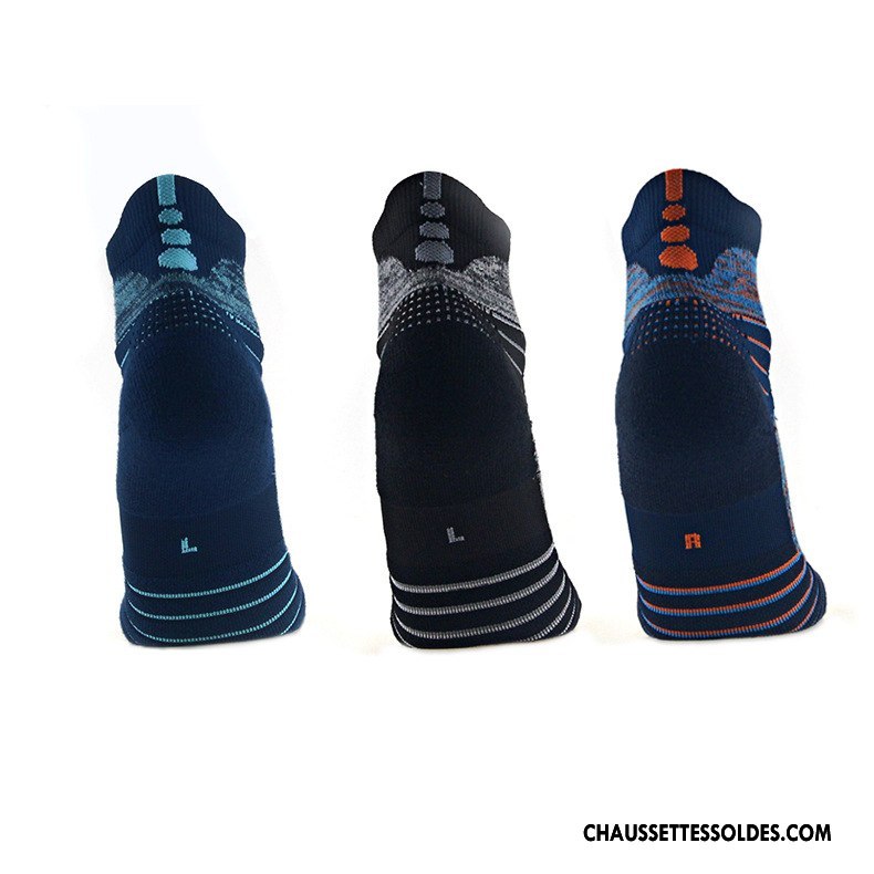 Chaussettes Mi Hautes Homme Légère Antidérapant L'absorption D'humidité Casual Été Serviette Noir