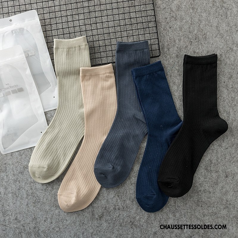 Chaussettes Mi Hautes Homme Matelassé De Travail Milieu Gentilhomme Mince Livraison Gratuite Bleu