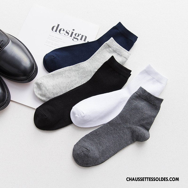 Chaussettes Mi Hautes Homme Milieu Chaussettes En Coton 100% Coton Nouvelles Arrivées Légère Casual Pure Gris
