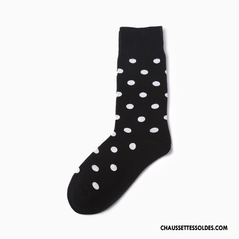 Chaussettes Mi Hautes Homme Milieu Toutes Les Saisons Simple De Travail 100% Coton Le Nouveau Noir