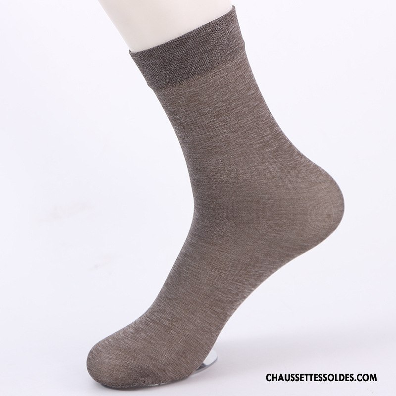 Chaussettes Mi Hautes Homme Mode Mouvement Chaussette Courte Chaussettes En Coton Simple Pure Marron / Brun