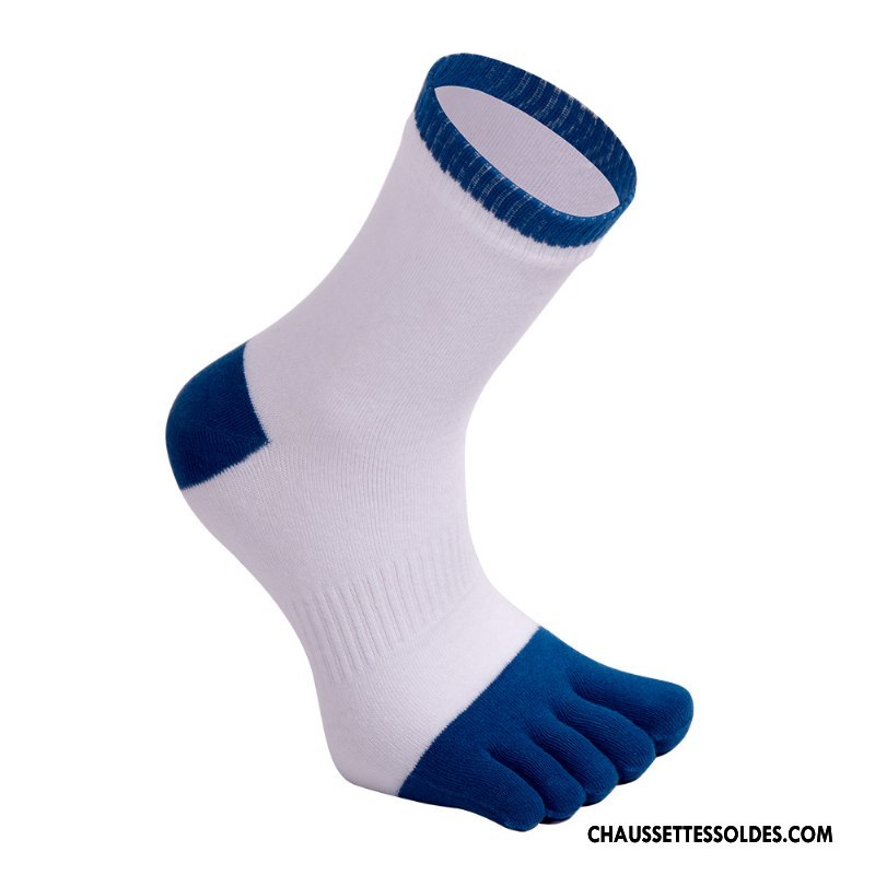 Chaussettes Mi Hautes Homme Mouvement Respirant Matelassé Anti-odeur Toutes Les Saisons Absorber La Sueur Couleurs Mixtes Blanc