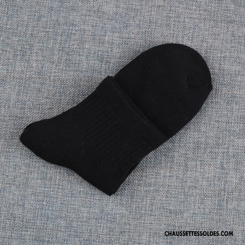 Chaussettes Mi Hautes Homme Mouvement Serviette Coton Bio Terry Basket Milieu Pure Noir