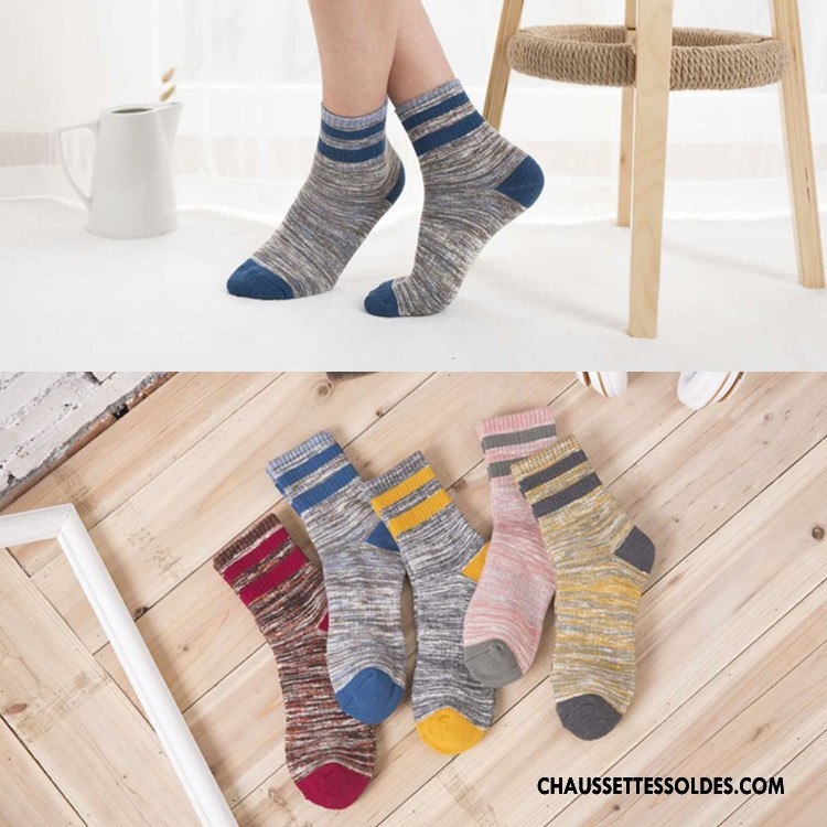 Chaussettes Mi Hautes Homme Mouvement Terry Yarn Milieu Serviette Absorber La Sueur Gris