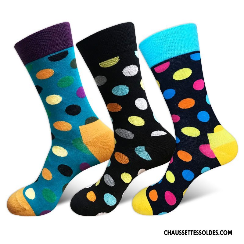 Chaussettes Mi Hautes Homme Personnalité Coton Bio Long Stock Europe Le Nouveau Marque De Tendance Noir