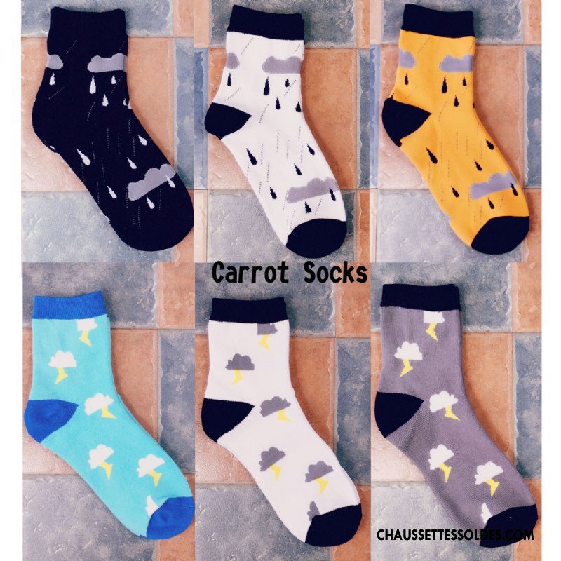 Chaussettes Mi Hautes Homme Personnalité Rétro Coton Bio Rue Tendance Marque De Tendance Coloré