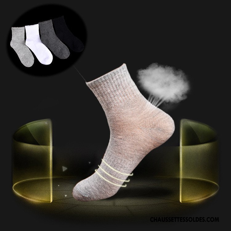 Chaussettes Mi Hautes Homme Printemps Mouvement Réseau Chaussettes En Coton Milieu Kaki Pure