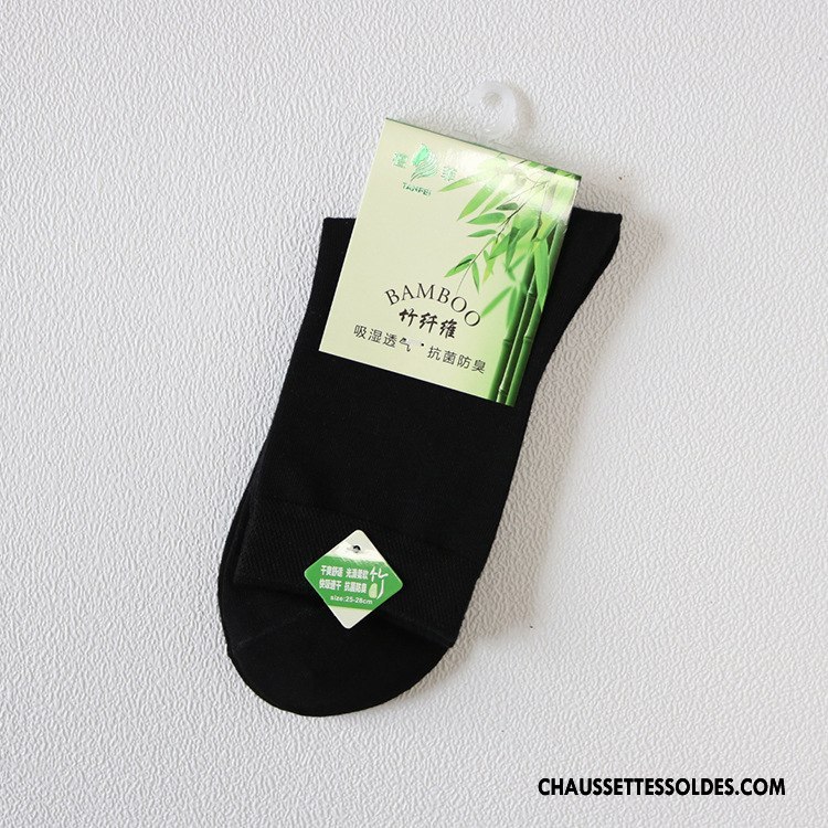 Chaussettes Mi Hautes Homme Renforcé Bambou Anti-odeur Fibre Hiver Livraison Gratuite Pure Noir