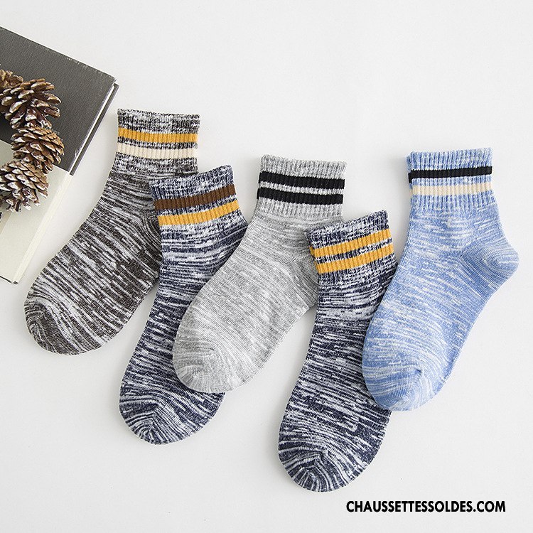 Chaussettes Mi Hautes Homme Yarn Nouvelles Arrivées Milieu Bambou Classique Bleu