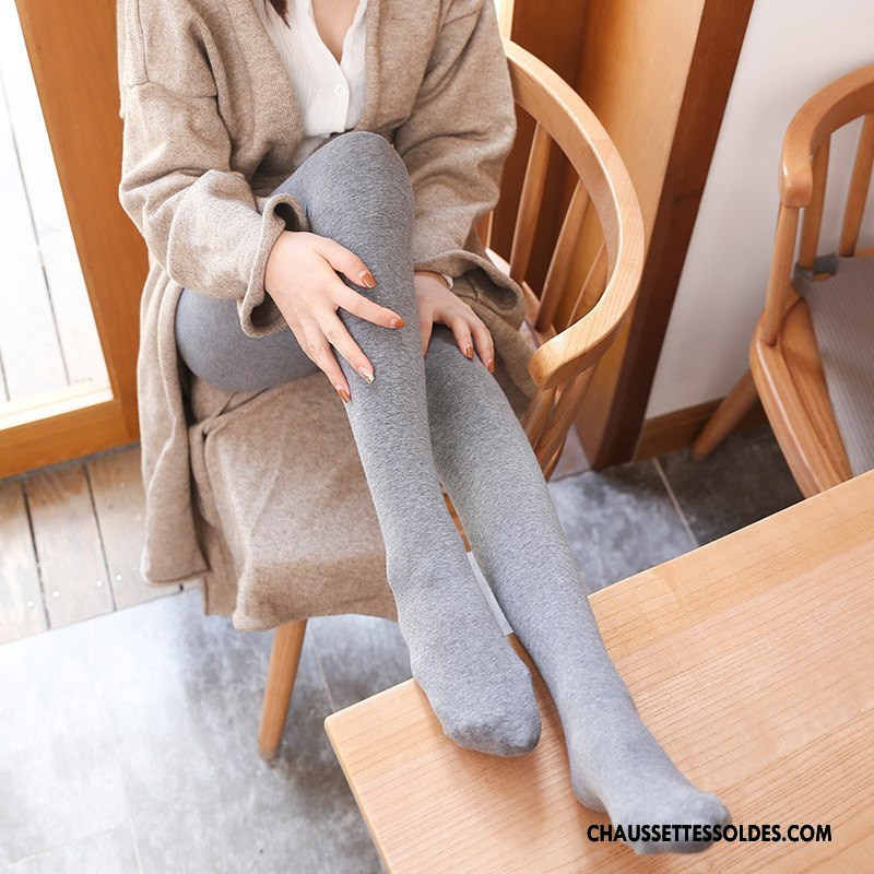 Collant Femme Chaussette Charme Collant Panty Peluche Plus De Velours L'automne Gris