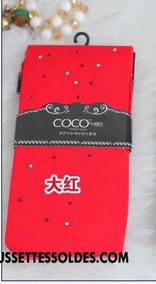 Collant Femme Chaussette Strass Hiver Collant Panty Velours Leggings Coloré Rouge