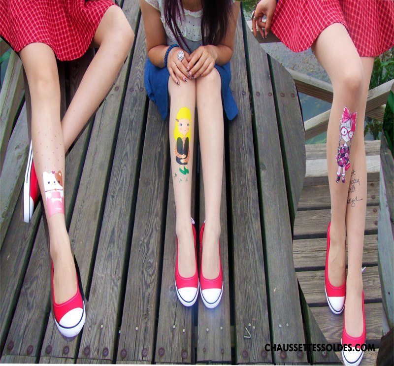 Collant Femme Chaussette Tatouage Collant Panty Chaussette De Noël Beauté Impression