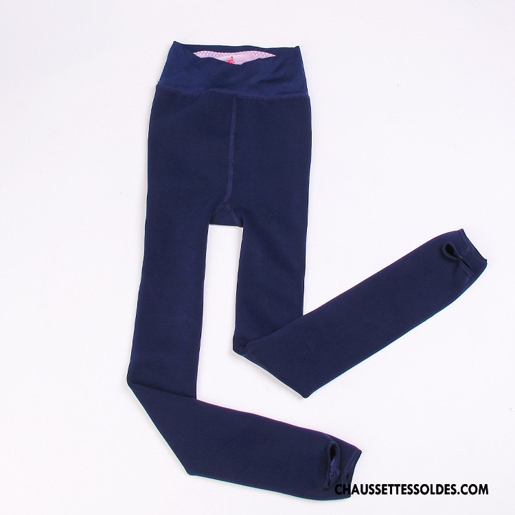 Collant Femme Guêtres Leggings Thermiques Mince Dame Hanche Confortable Bleu