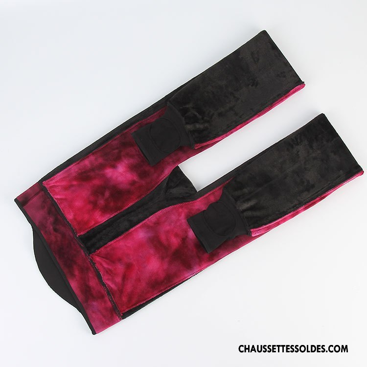 Collant Femme L'automne Guêtres Leggings Thermiques Dame Plus De Velours Collant Panty Bordeaux