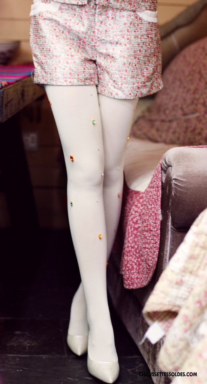 Collant Femme Manuel Collant Panty Le Nouveau Chaussette De Noël Perle Blanc