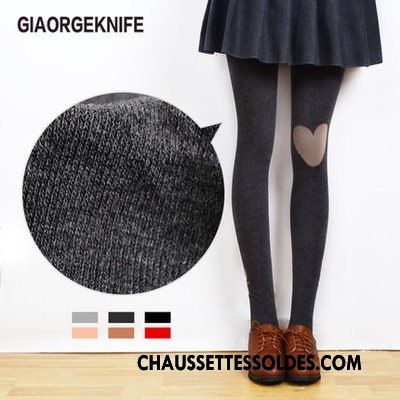 Collant Femme Petit Lapin Charmant Brodé Leggings Renforcé Noir