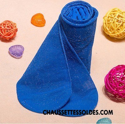 Collant Femme Printemps Chaussette De Noël Mode L'automne Mince Collant Panty Bleu Argent