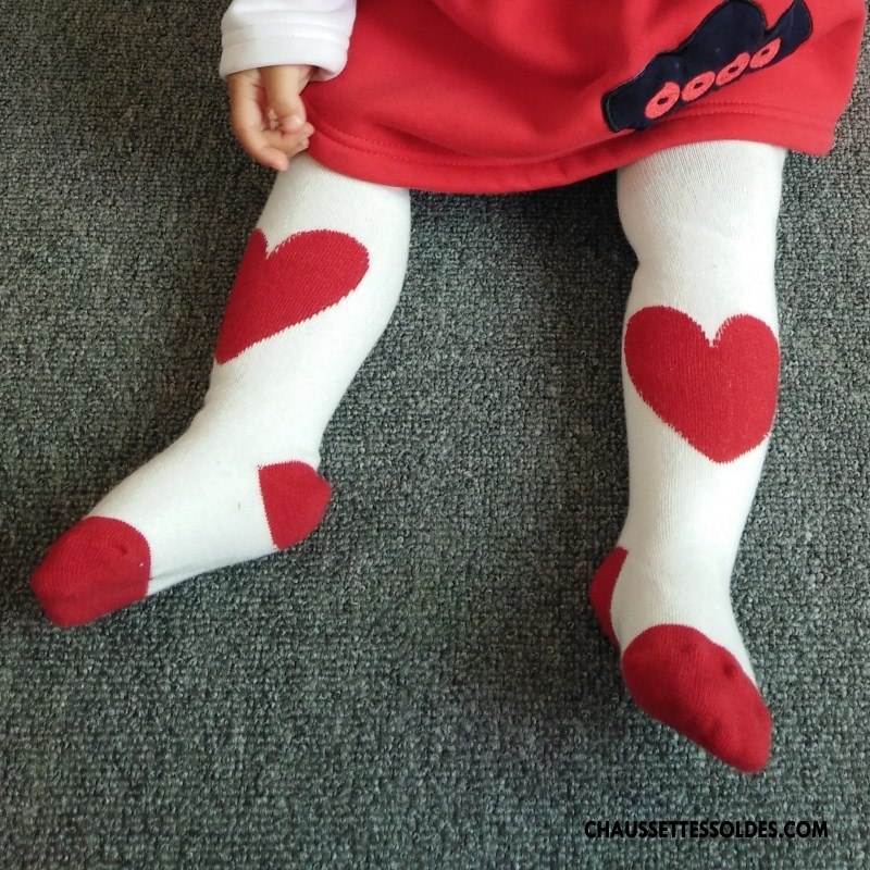 Collant Fille Chaussette 100% Coton Le Nouveau Gros Printemps Collant Panty Rouge