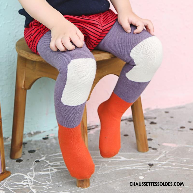 Collant Fille Chaussette Enfant Guêtres Leggings Matelassé Collant Panty Hiver Violet