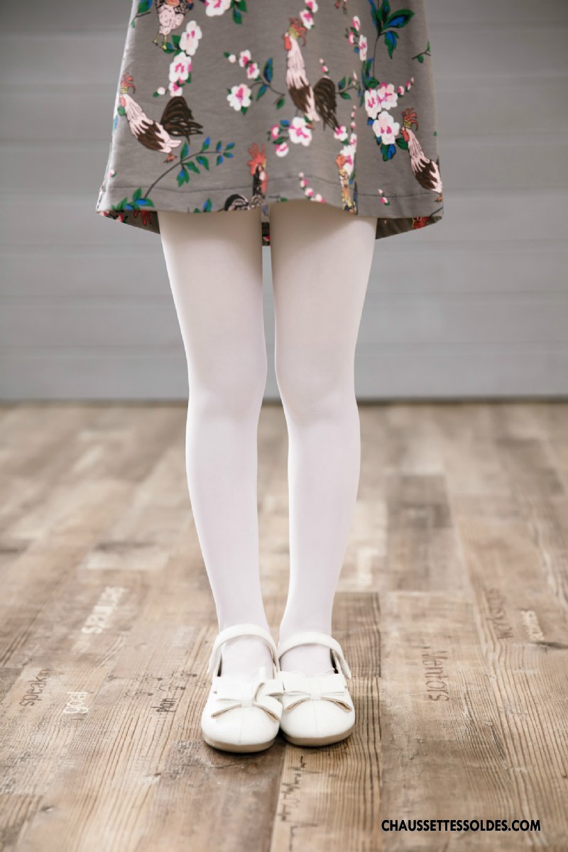 Collant Fille Collant Panty Danse Chaussette Soie De Glace Printemps Été Pure Blanc