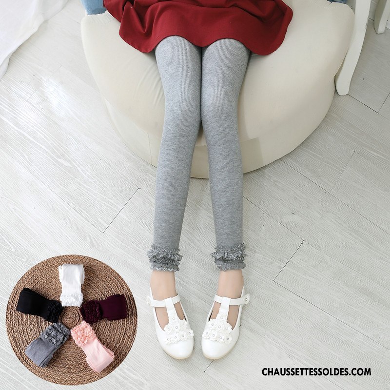 Collant Fille Enfant Dentelle Guêtres Leggings Charmant Le Nouveau Femme Gris