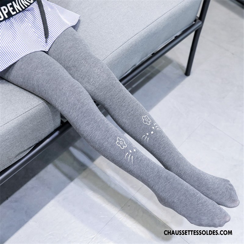 Collant Fille Enfant Dessin Animé Fleurs Femme Le Nouveau Printemps Impression Gris
