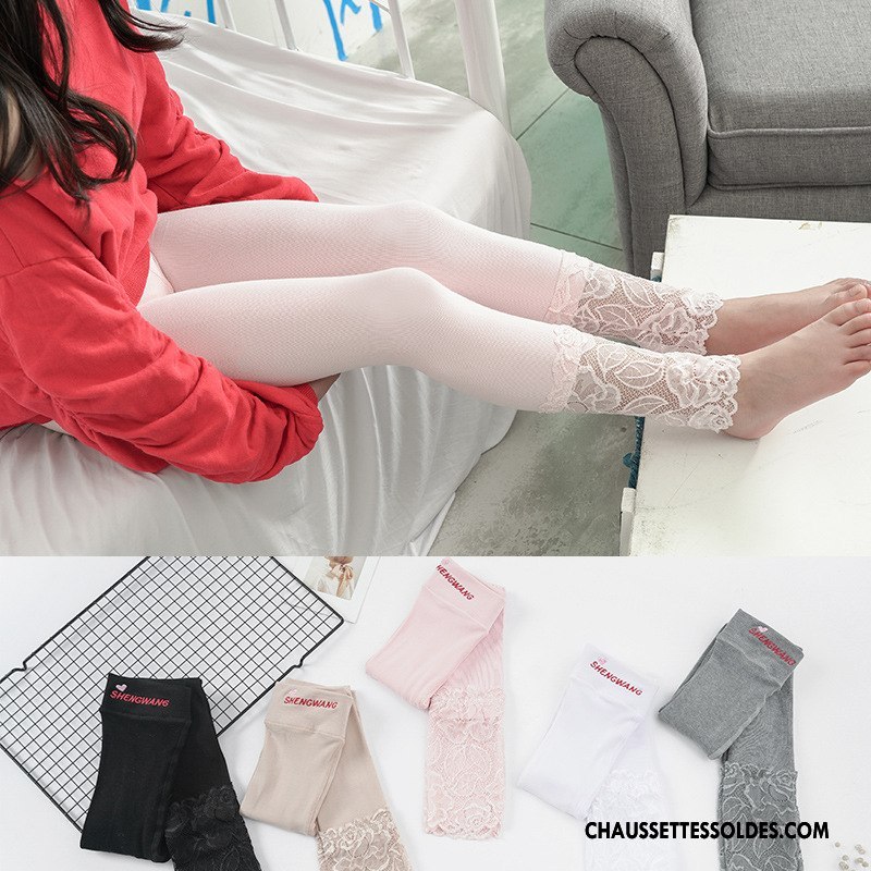 Collant Fille Enfant Le Nouveau Milieu Dentelle Clair Chaussette Rose