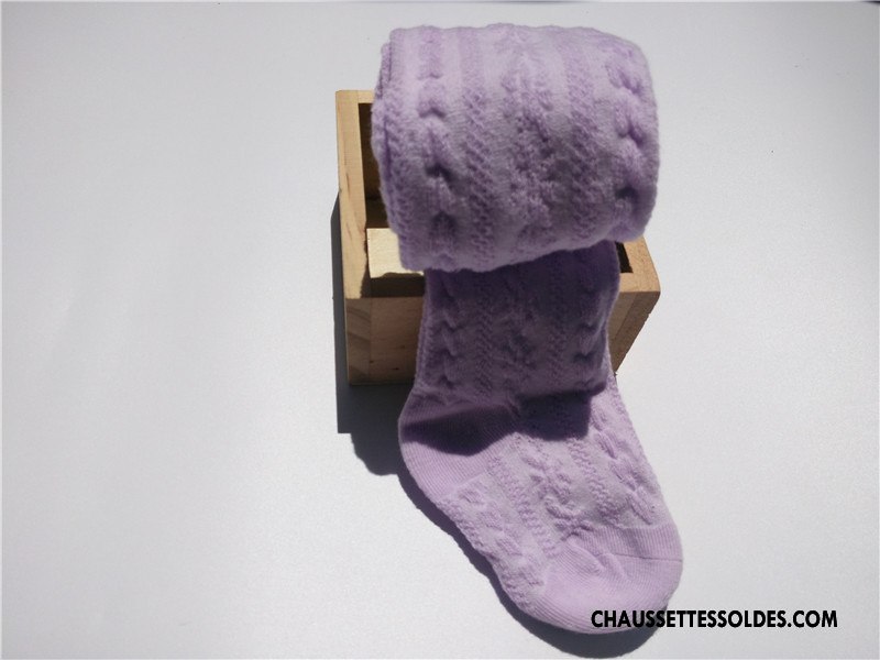 Collant Fille Engrener Collant Panty Chaussette Enfant Respirant Bébé Violet