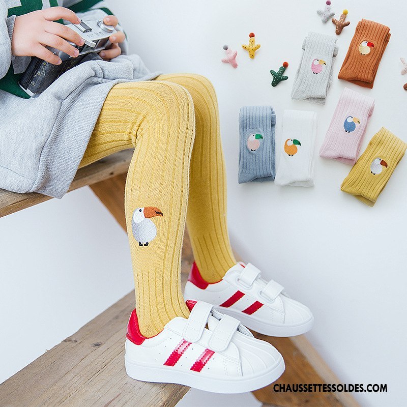 Collant Fille Gros 100% Coton Le Nouveau L'automne Bébé Printemps Jaune