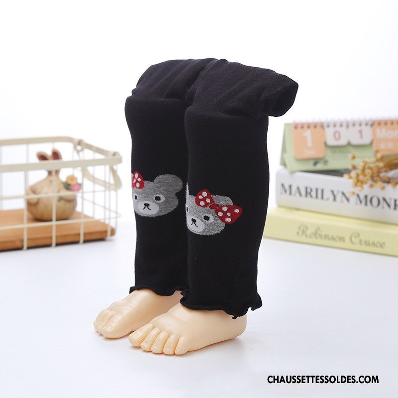 Collant Fille Guêtres Leggings Coton Bio Ours Le Nouveau Enfant L'automne Noir