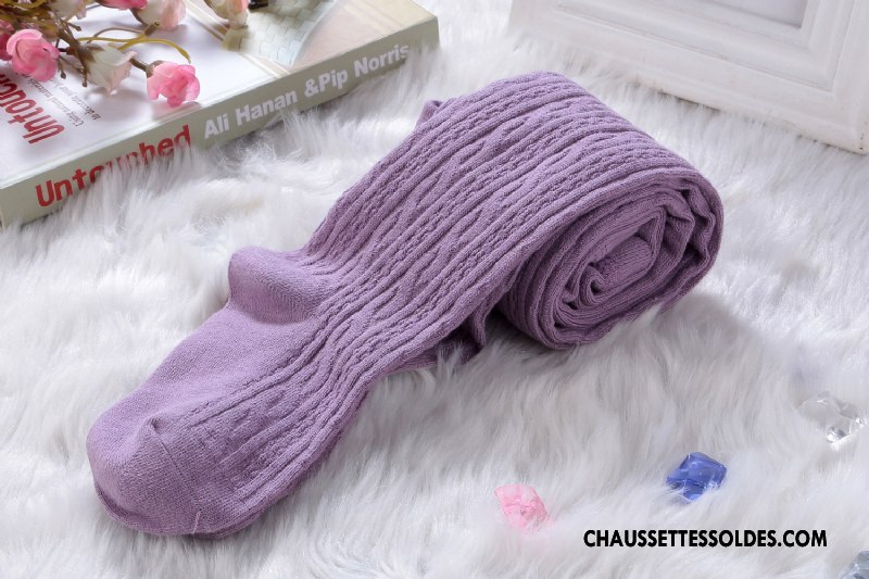 Collant Fille Guêtres Leggings Femme Enfant L'automne Le Nouveau Matelassé Violet