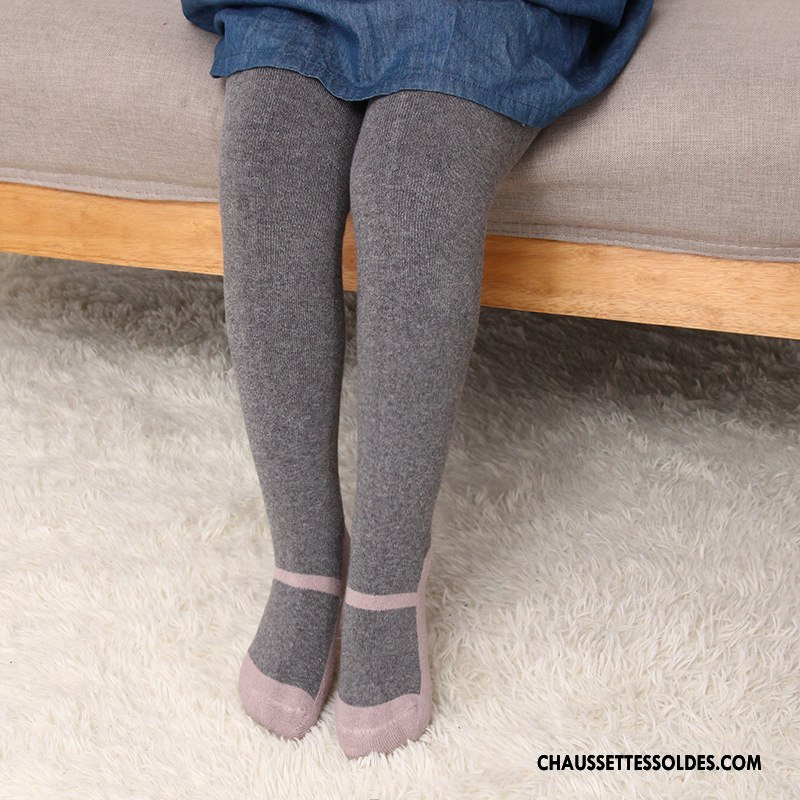 Collant Fille Hiver Femme Guêtres Leggings Bébé Enfant Thermiques Gris