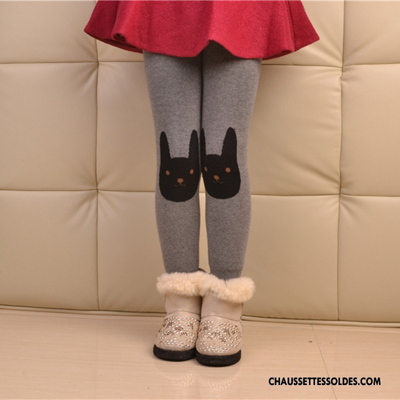 Collant Fille Lapin Femme Renforcé Hiver Ultra Plus De Velours Gris