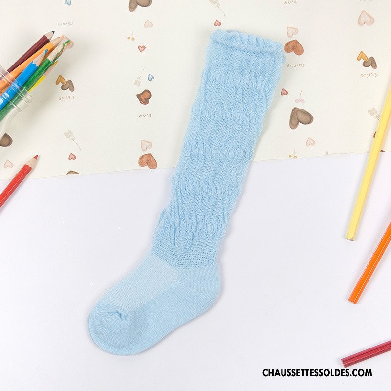 Collant Fille Le Nouveau Chaussette Engrener Légère 100% Coton Bébé Bleu