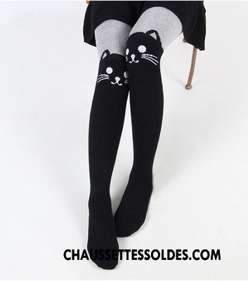 Collant Fille Leggings Épissure Enfant Tous Les Assortis Hiver Coton Bio Noir