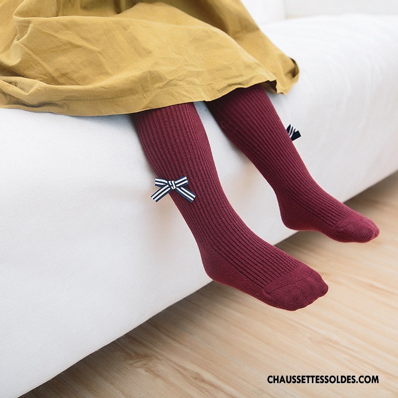 Collant Fille Matelassé Papillon Britanique Le Nouveau Petit Femme Bordeaux