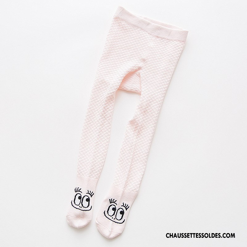 Collant Fille Respirant Bébé Chaussette Engrener Enfant 100% Coton Rose Clair