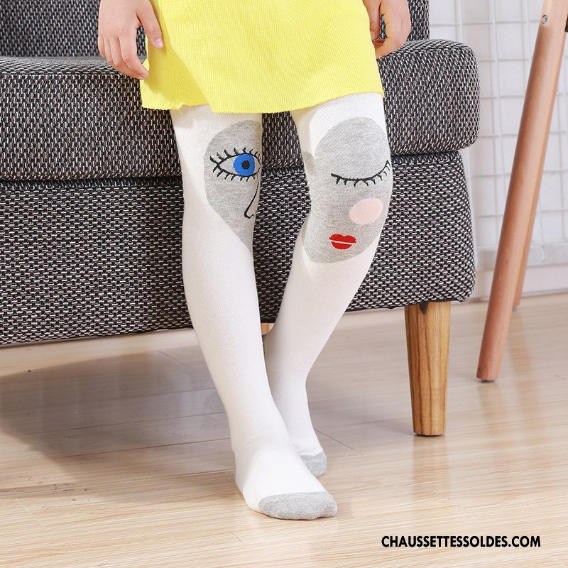 Collant Fille Souriant Guêtres Leggings Collant Panty L'automne Matelassé Enfant Blanc Rouge