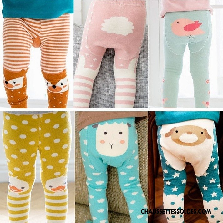 Collant Fille Style Chaud Dessin Animé Printemps 100% Coton Gros Collants Bleu