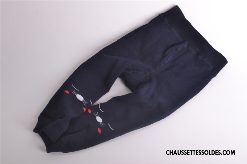 Collant Fille Thermiques Matelassé Guêtres Leggings Le Nouveau Plus De Velours Dessin Animé Bleu