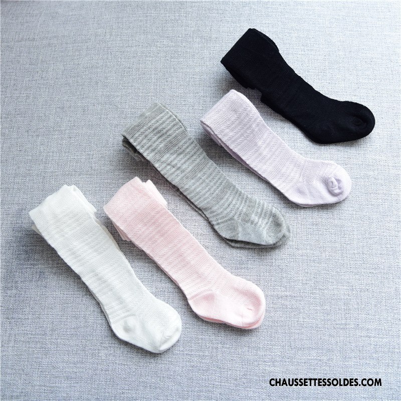 Collant Fille Été 100% Coton Bébé Engrener Collant Panty Enfant Blanc Gris